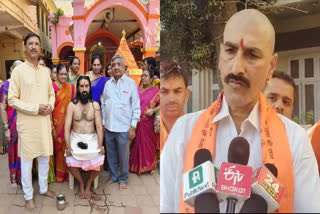 Hindu leader  Ram Mandir Construction  offered hair  ರಾಮಮಂದಿರ ನಿರ್ಮಾಣ ಸಂಕಲ್ಪ  ಮುಡಿ ಅರ್ಪಿಸಿದ ಹಿಂದೂ ಮುಖಂಡ