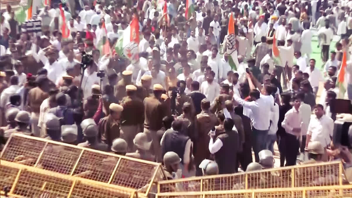 Congress Stages Massive Protest Outside Rajasthan Assembly