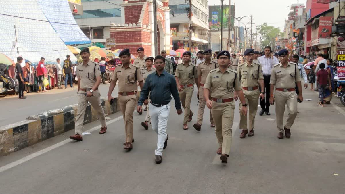 Raipur Police flag march