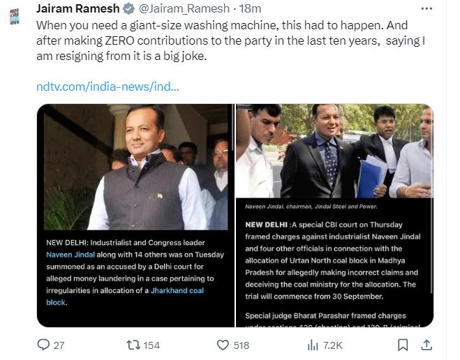 Industrialist Naveen Jindal quits Cong, Joins BJP; Congress calls his resignation 'big joke'