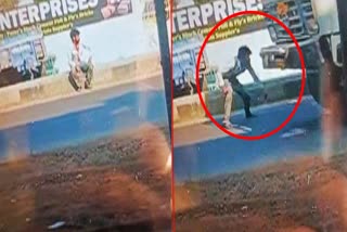 DRUNK MAN JUMPS INFRONT OF DUMPER