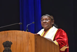 President Droupadi Murmu addressing the 54th convocation ceremony of Indira Gandhi National Forest Academy