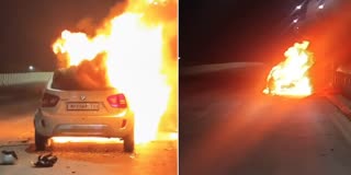 DEWAS BURNING CAR VIDEO