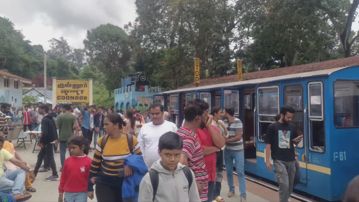 passengers waiting for hill train image