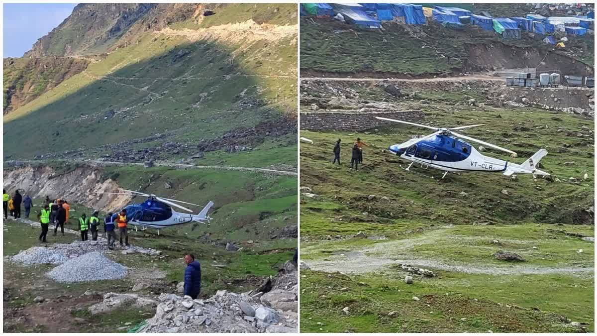 കേദാർനാഥിൽ അടിയന്തര ലാൻഡിങ്  KEDARNATH EMERGENCY LANDING  ഹെലികോപ്റ്റർ അപകടം ഒഴിവായി  CHARDHAM YATRA 2024