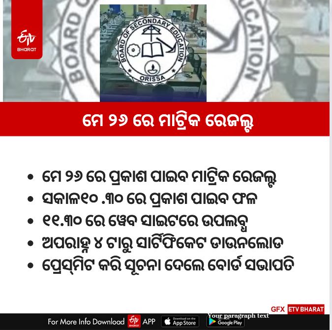 Odisha Matric Result date