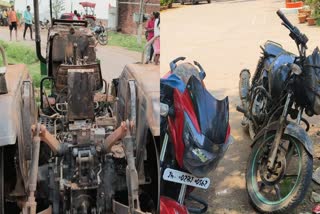 Criminals burnt five tractors in Barkagaon of Hazaribag