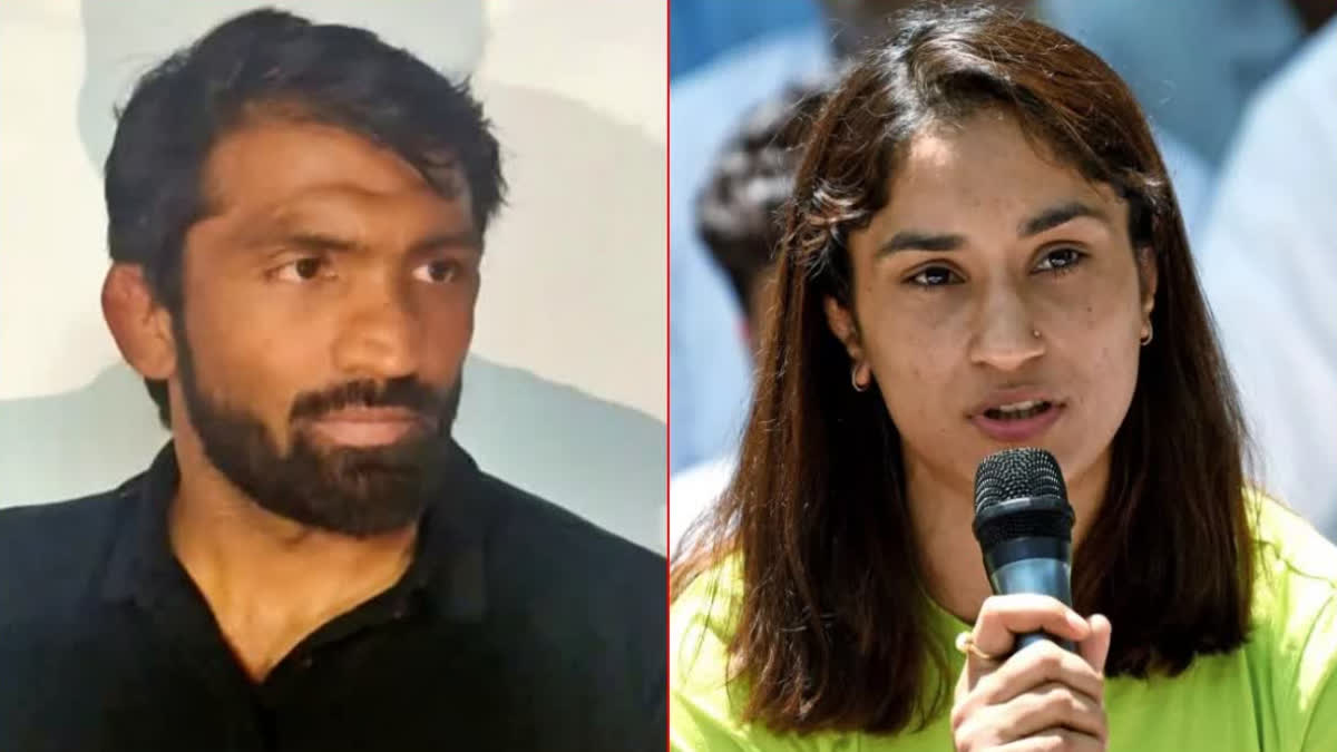 WRESTLERS PROTEST VINESH PHOGAT ON YOGESHWAR DUTT EXEMPTED FROM TRIALS IN ASIAN WRESTLING CHAMPIONSHIP