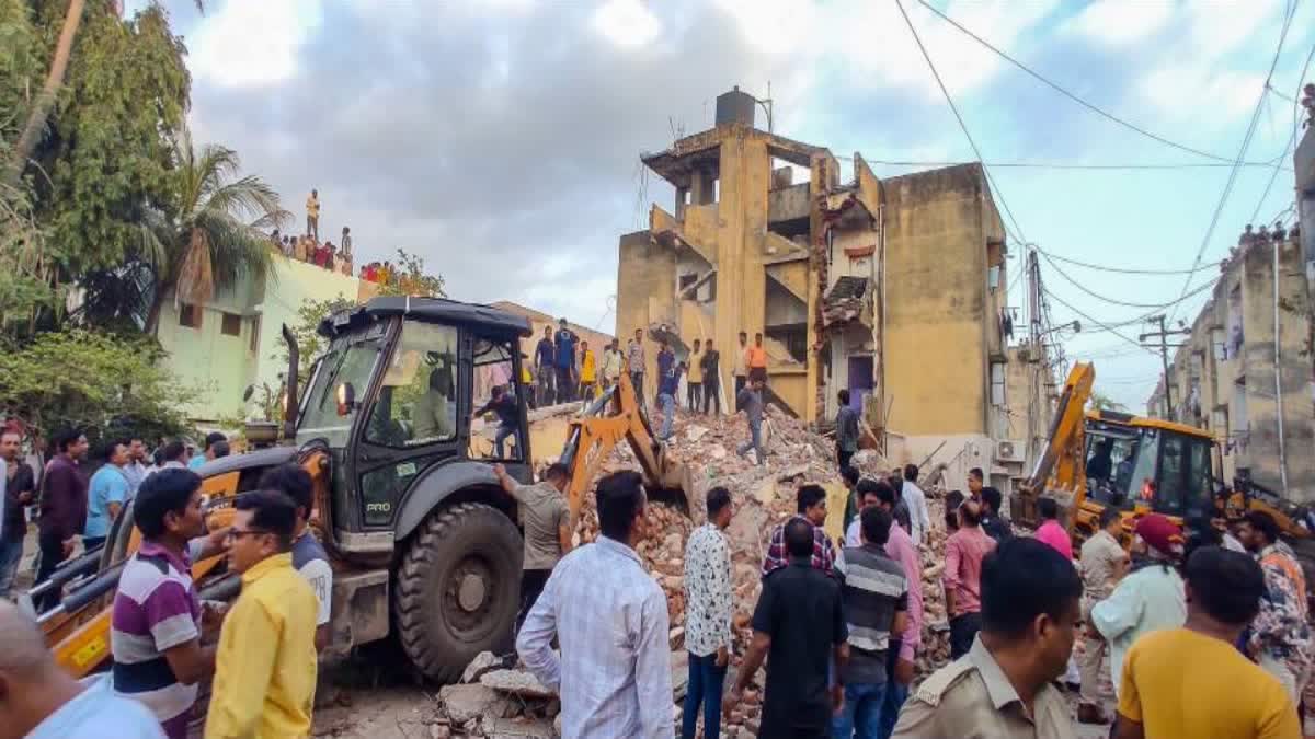 residential building collapses in Gujarat