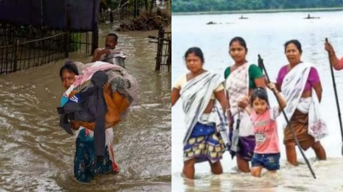 Flood situation in Assam remains grave  Flood in Assam updates  അസമില്‍ വെള്ളപ്പൊക്കം രൂക്ഷം  രണ്ട് മരണം  കാലാവസ്ഥ വകുപ്പിന്‍റെ മുന്നറിയിപ്പ്  പഗ്ലാഡിയ  Flood in Assam updates  flood