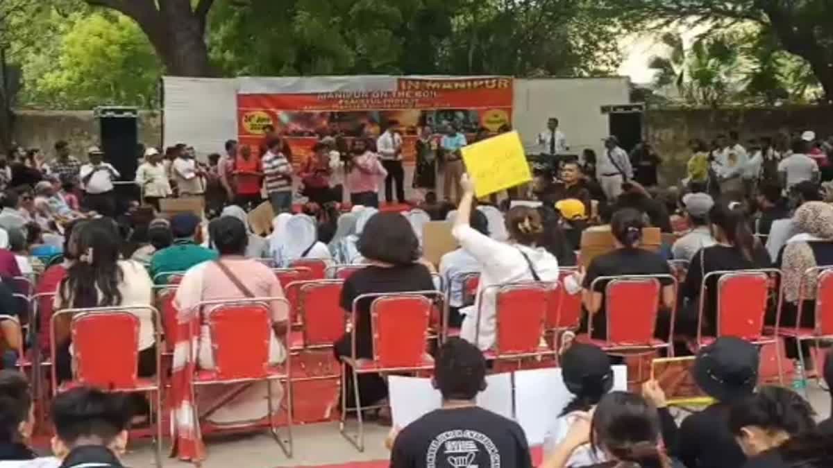 Kuki community protested at Jantar Mantar