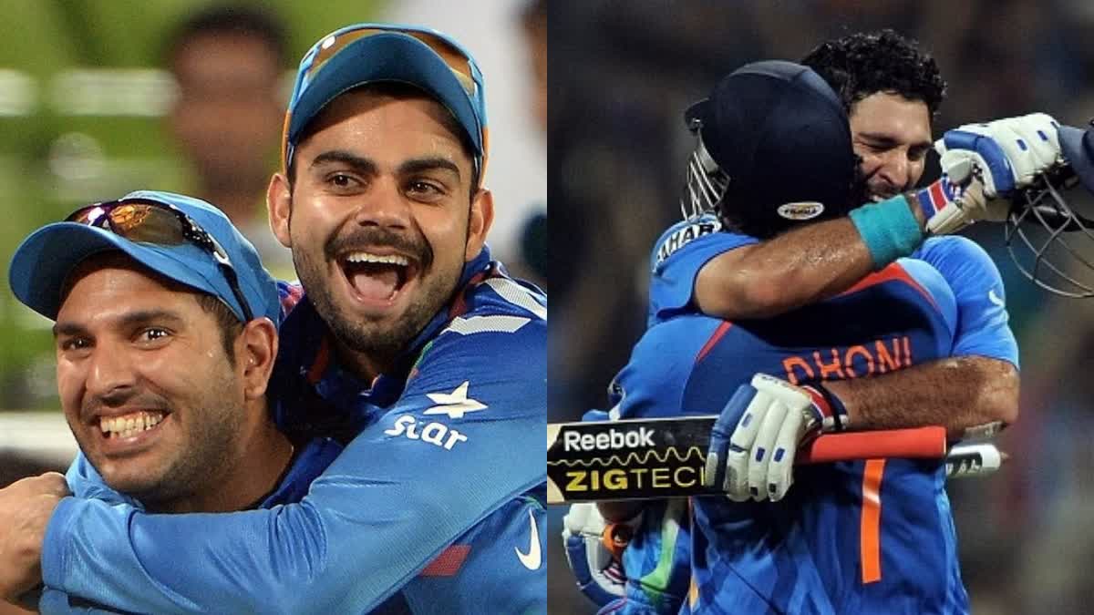 yuvraj singh, virat kohli and ms dhoni