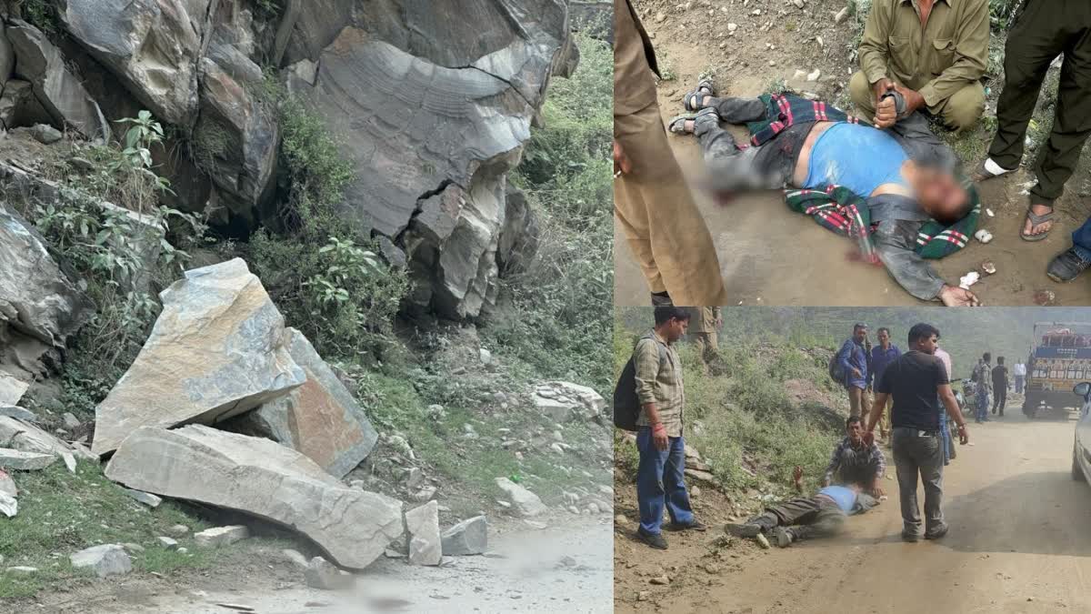 Stones fell on PWD beldar working on the roadside