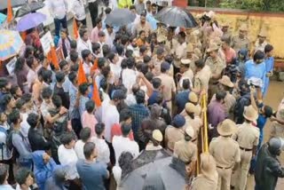 Nikita suspicious death case : ABVP Protest for justice