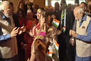 Indian Community members welcome PM Narendra Modi