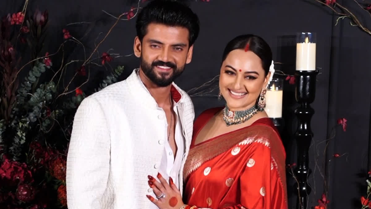 Sonakshi Sinha and Zaheer Iqbal making their first appearance post-wedding.