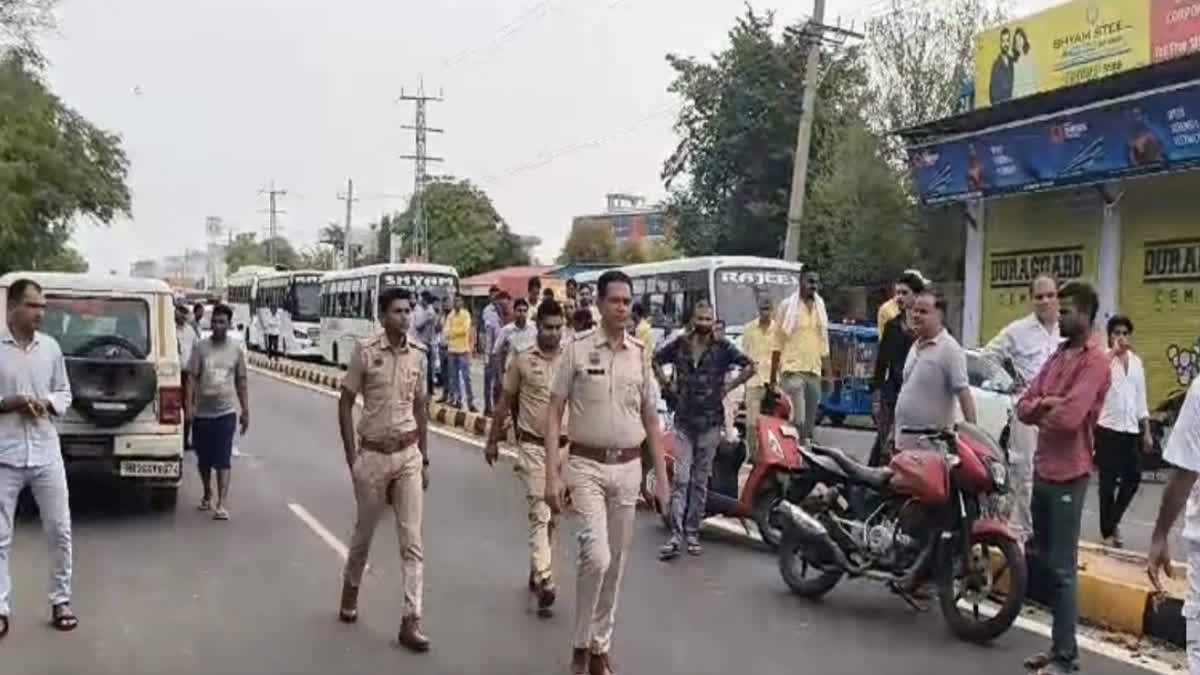 Road jam in Rewari