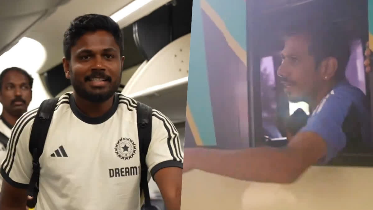 Sanju Samson channelled his inner 'Ranga anna' while Yuzvendra Chahal became the bus conductor after India reached St. Lucia to take on Australia in their final Super Eight clash of the T20 World Cup 2024 on June 24.