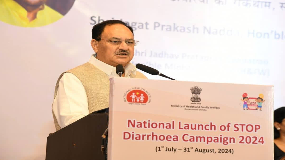 Union Health Minister JP Nadda on Monday launched the National STOP Diarrhoea Campaign 2024 aiming to attain zero child deaths due to childhood diarrhoea.