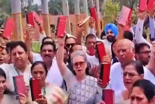 Opposition MPs reached Parliament with a copy of the Constitution, protested against the government