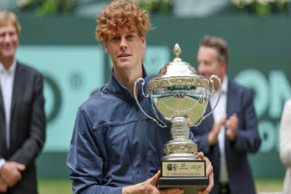 World number one Jannik Sinner clinched his maiden title on grass by beating Polish Hubert Hurkacz in the Halle Open final.
