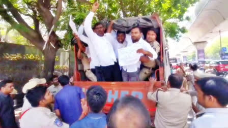 PROTEST AT TGPSC OFFICE