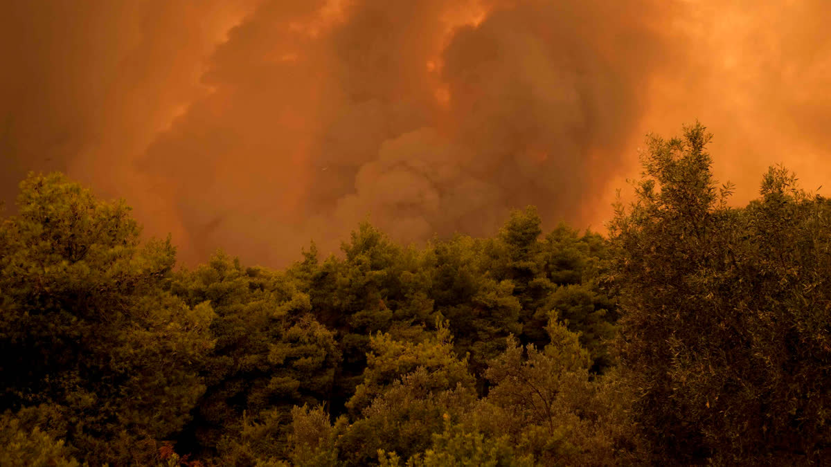 Wildfires continue to rage on Greek island