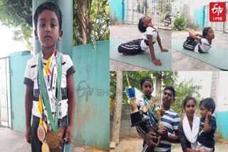 five year old boy represents India in a Thailand yoga competition