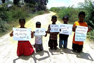 Students Protest For Roads