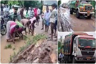 Roads damaged due to overloaded lorries