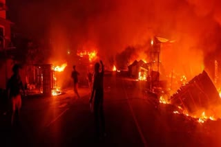 Manipur Violence Houses and school set on fire in Manipur by hundreds of women mob