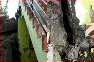 Cracks in houses due to land sinking in solan