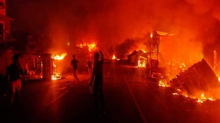 Manipur Violence Houses and school set on fire in Manipur by hundreds of women mob