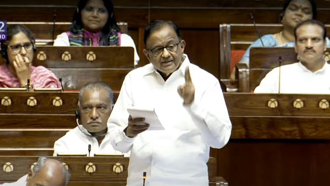 Congress Rajya Sabha MP and former Union Finance Minister P Chidambaram