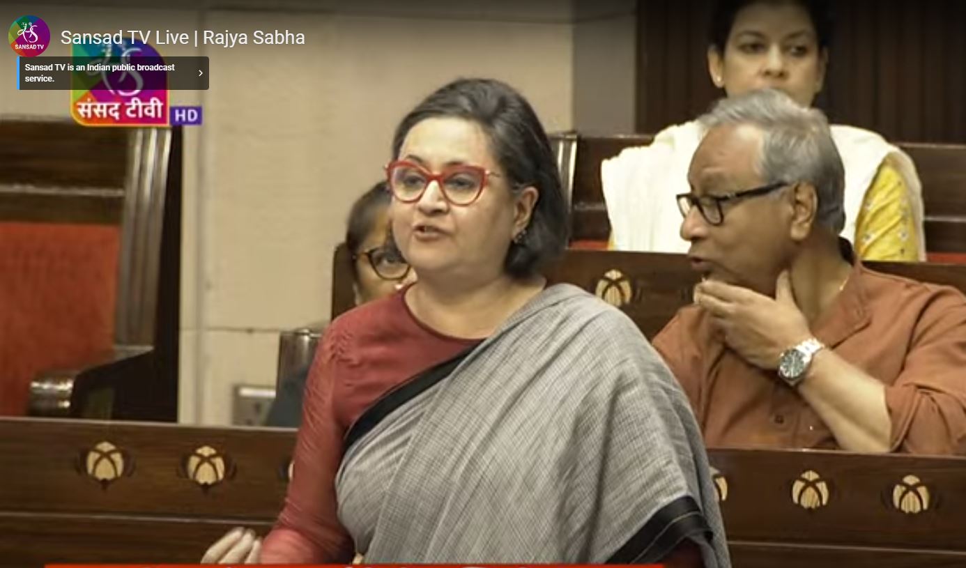 AITC MP Sagarika Ghosh speaking in Rajya Sabha on Budget 2024