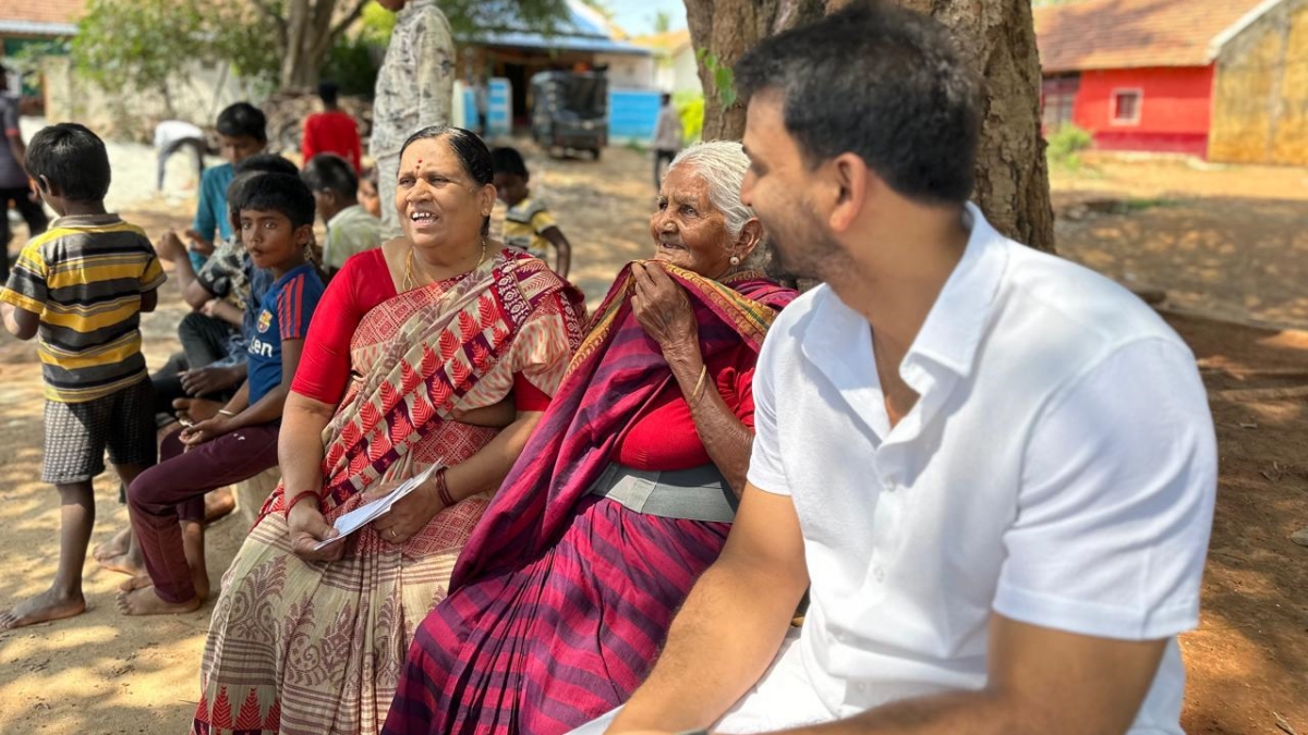 dhananjay with Grandmother Mallamma