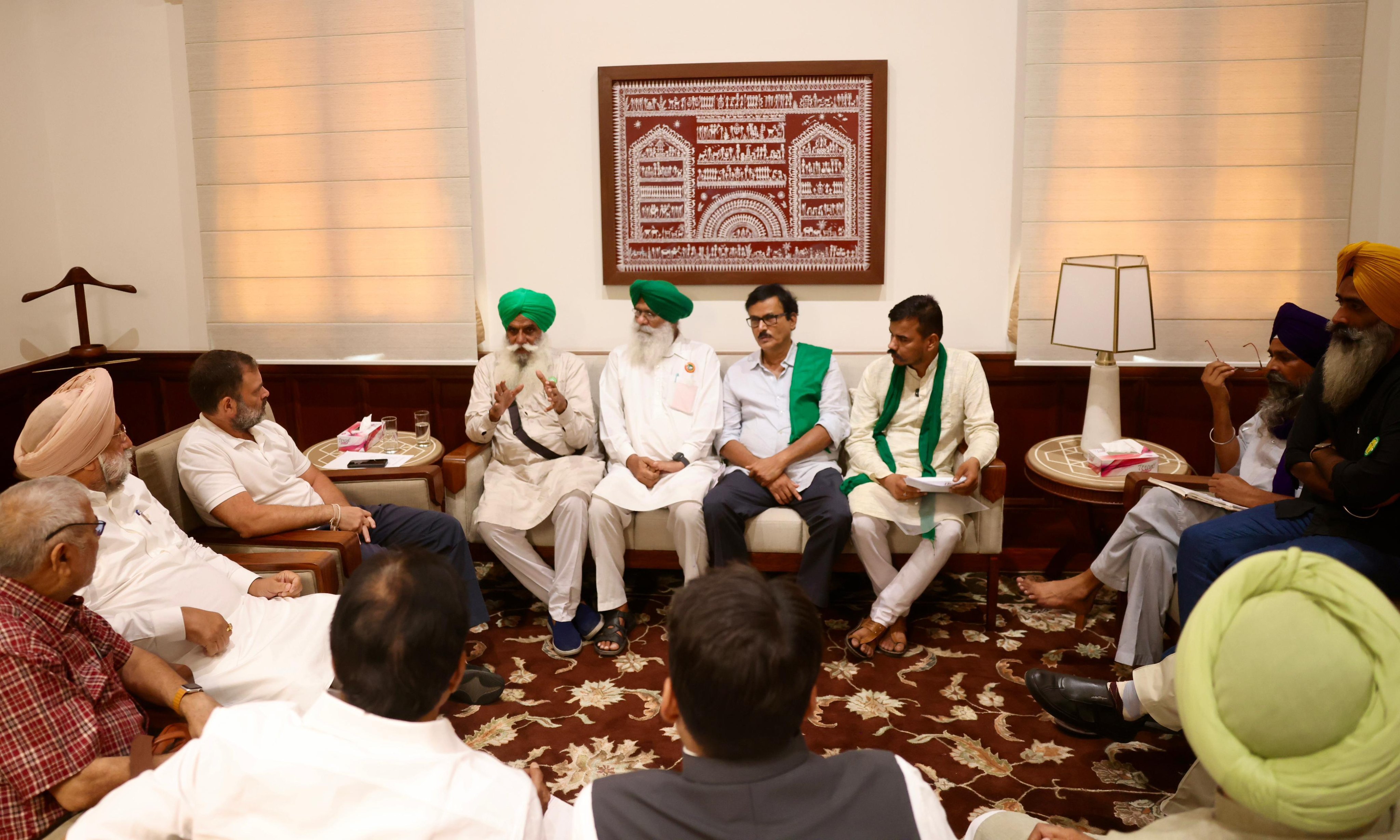 Farmer leaders Meet Rahul gandhi in New Delhi for legal Guarantee of MSP for Crops