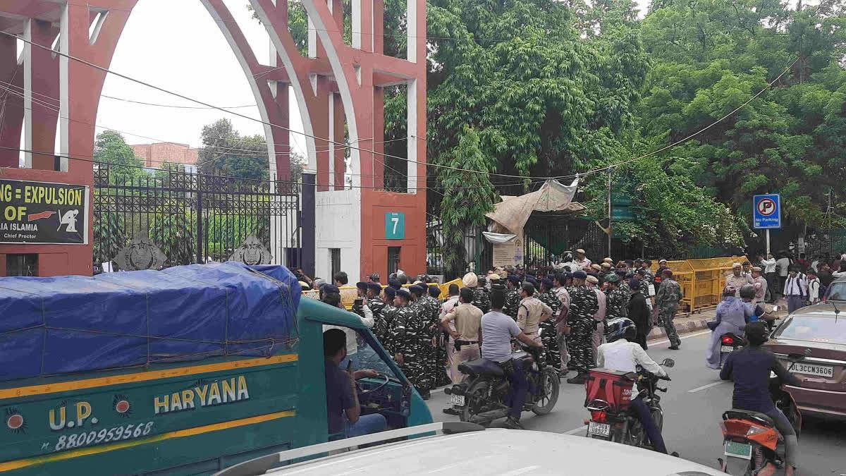 Delhi: Jamia Milia Islamia students protest against communal violence in Nuh