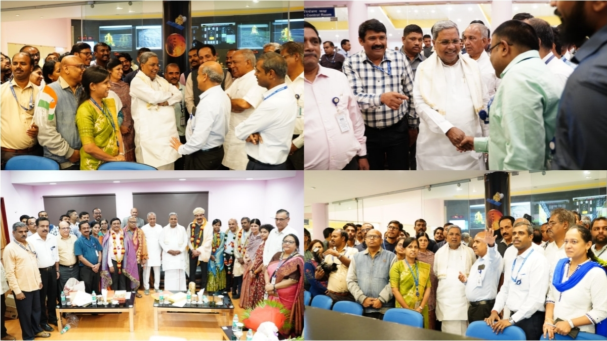 Siddaramaiah felicitates ISRO chief for Chandrayaan-3's success