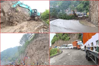 Landslide on Chandigarh Shimla NH in Solan