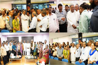 Karnataka Chief Minister Siddaramaiah visited the Indian Space Research Organisation's main headquarters in the Peenya area here and congratulated the team of ISRO scientists on the successful landing of Chandrayaan-3.