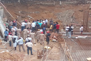 under-construction building's basement wall collapses in Delhi