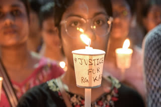 Visuals from a protest march against the rape and murder of a junior doctor in Kolkata.