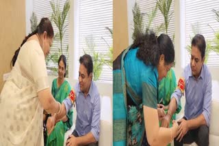 State Women Commission Members Tied Rakhis to KTR