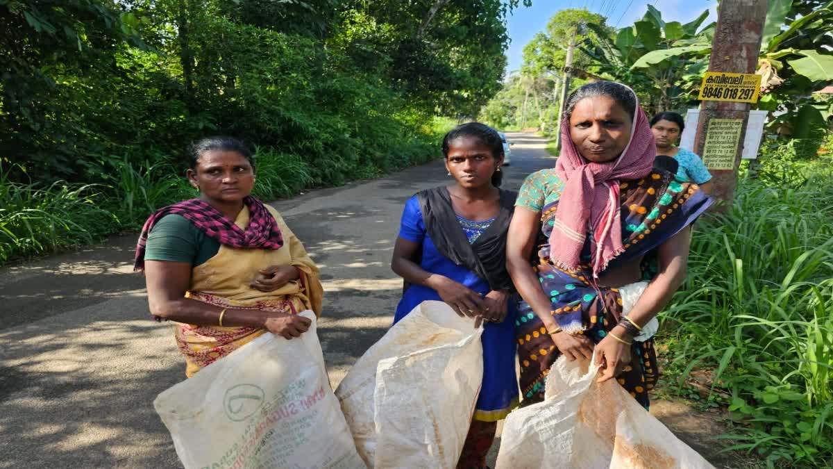 House robbery in thrissur  House robbery three nomadic women  House robbery case  കുറുമാലിൽ പട്ടാപകൽ വീടുകളിൽ കയറി മോഷണം  3 നാടോടി സ്‌ത്രീകളെ നാട്ടുകാർ ഓടിച്ചിട്ട് പിടിച്ചു  3 നാടോടി സ്‌ത്രീകൾ പിടിയിൽ  വീട്ടുപകരണങ്ങൾ കൊണ്ടുപോകാൻ ഒരുങ്ങി നാടോടികൾ  മൂന്നു നാടോടി സ്ത്രീകളെ പൊലീസ്‌ സ്‌റ്റേഷനിൽ  House Robbery Natives Chased Three Nomadic Women  Natives Chased Three Nomadic Women In Thrissur