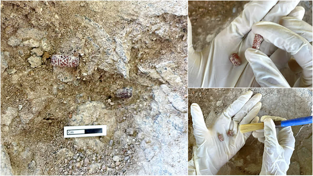 கொந்தகை 4-ஆம் கட்ட அகழாய்வில் சூதுபவள மணிகள் கண்டெடுப்பு!, archaeologists-found-coral-beads-in-kondagai-phase-4-excavation