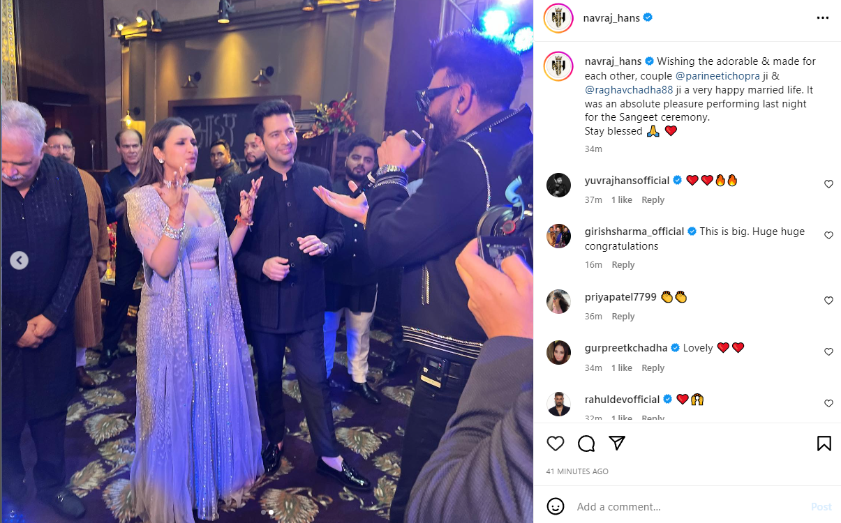 Parineeti Chopra and Raghav Chadha first picture from Sangeet Ceremony,  deleted later