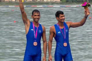 Lekh Ram and Babu Lal Yadav clinched India's third medal and second rowing medal in the ongoing Asain Games with a bronze medal finish in the men's pair final on Sunday.