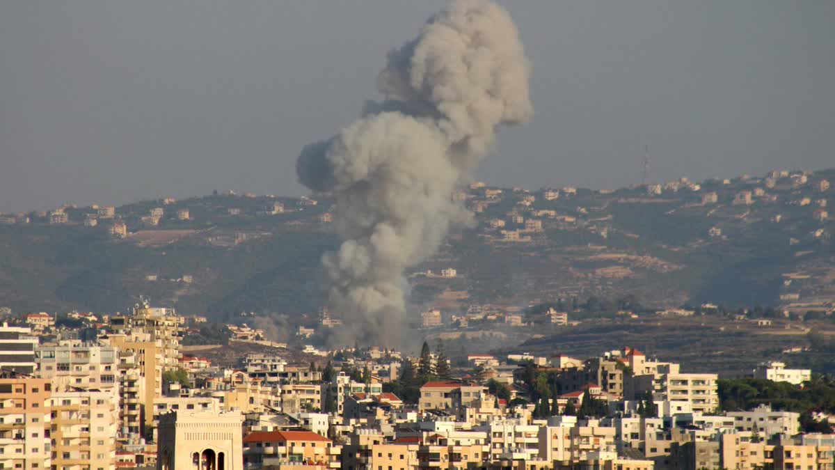 Smoke billows after an Israeli airstrike that targeted the southern Lebanese village of Abbasiyeh on September 24, 2024. Israel announced dozens of new air strikes on Hezbollah strongholds in Lebanon, a day after 558 people, including 50 children, were killed in the deadliest day of violence since the Lebanese civil war.