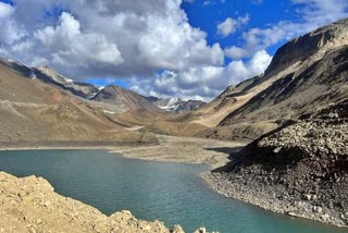 Water freezes due to cold in Sarchu